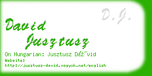 david jusztusz business card